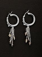 Hoops with Citrine Dangles | Sterling Silver Earrings