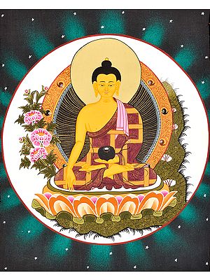 Shakyamuni As Bhaishajyaguru (The Medicine Buddha) -Tibetan Buddhist