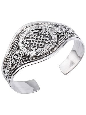 Endless-Knot (Ashtamangala) Cuff Bracelet (Adjustable Size)