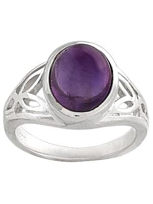 Sterling Silver Ring Studded with Amethyst Stone