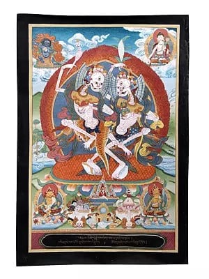 Dancing Citipati Thangka (Brocadeless Thangka)