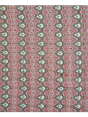 Ash-Rose Hand Woven Ikat Fabric from Pochampally