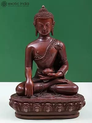 7" Copper Gautam Buddha Figurine in Bhumisparsha Mudra