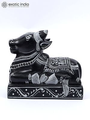 4" Small Nandi Kadappa Stone Statue – Spiritual Home Decor