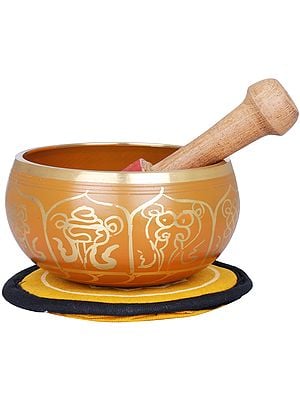 4" Tibetan Buddhist Auspicious Singing Bowl in Brass | Handmade | Made in India