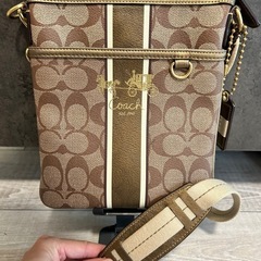 【美品】COACH コーチ シグネチャー レザー ショルダーバッグ