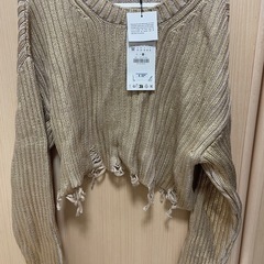 zara メタリックゴールド　ニット