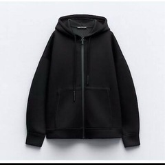 ZARA✴︎新品タグ付ラフティックエフェクトジップアップフーディ　S