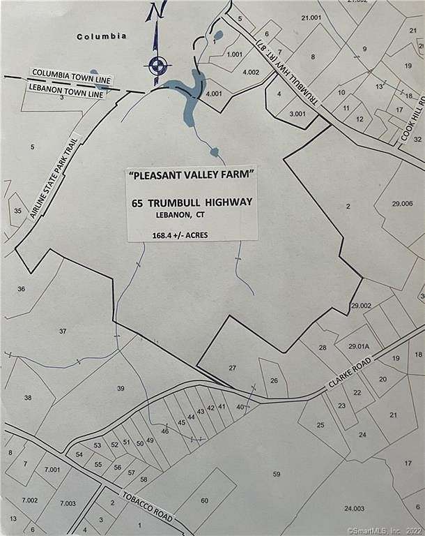 168.4 Acres of Agricultural Land for Sale in Lebanon, Connecticut