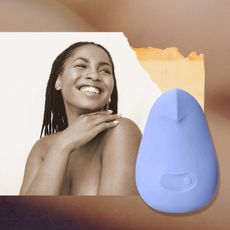 collage of woman with vibrator