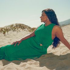 Mindy Kaling on the beach