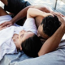 couple on lounger