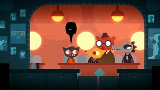 Mae Borowski sitting at a bar during the game Night in the Woods.