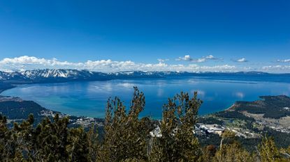 The view from Lake Tahoe from the Heavenly Village gondolas.