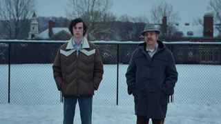 Dominic Sessa and Paul Giamatti in The Holdovers