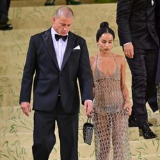 Channing Tatum and Zoe Kravitz leave the 2021 Met Gala Celebrating In America: A Lexicon Of Fashion at Metropolitan Museum of Art on September 13, 2021 in New York City