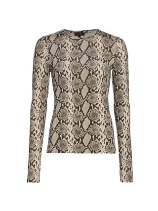 Rag & bone Sabeen Snake-Print Long-Sleeve Shirt