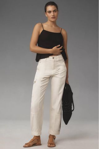 By Anthropologie The Carson Utility Barrel Pants