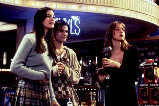 teenagers hanging out at a record store in Empire Records