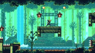 A screenshot of a retro level in The Messenger