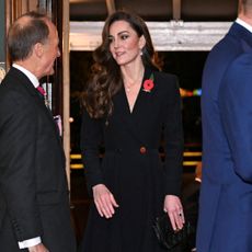 Catherine, Princess of Wales and Prince William, Prince of Wales attend the Royal British Legion Festival of Remembrance at the Royal Albert Hall on November 9, 2024 in London, England. 