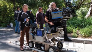 Hoyte van Hoytema and Christopher Nolan on set of Oppenheimer