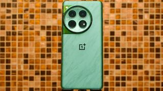 OnePlus 12 from the back in Flowy Emerald color