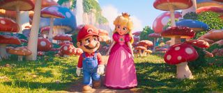 mario and princess peach in The Super Mario Bros. Movie