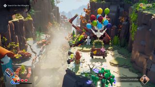 Aloy stands next to a balloon chair in Lego Horizon Adventures