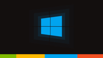 Windows 10 logo on black background