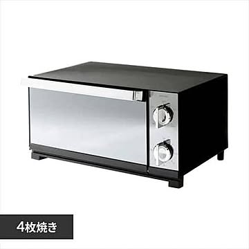 オーブントースター 4枚焼き ミラー POT-413-B ブラック