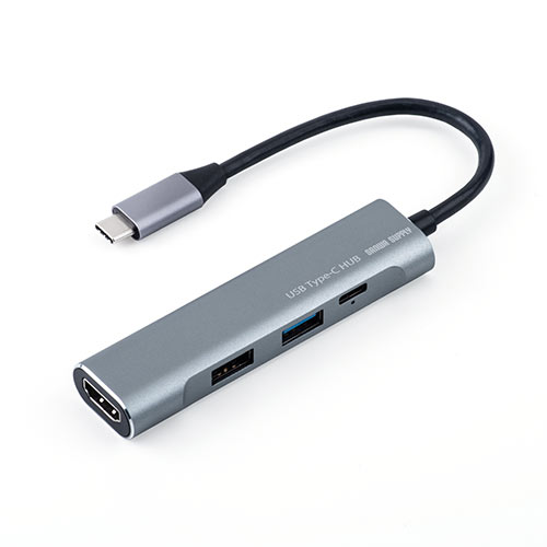 USB Type-C hbLOXe[V oC^Cv PD/60WΉ 4KΉ 4in1 HDMI Type-C USB3.0 USB2.0 K^bN 400-HUB086GM