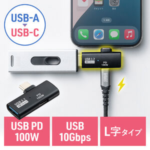 USB A to USB C ϊA_v^ L^ [dΉ PD100W  USB 10Gbps AppleProResΉ ʓdLED ubN