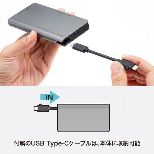 USB Type-C hbLOnuiHDMIELAN|[gEJ[h[_[ځj USB-3TCH14S2