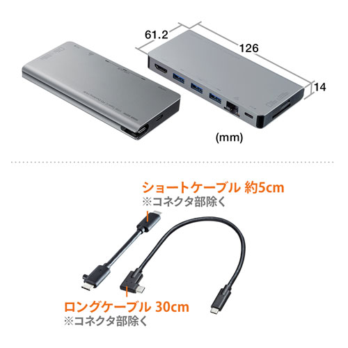 USB Type-C hbLOnuiHDMIELAN|[gEJ[h[_[ځj USB-3TCH14S2