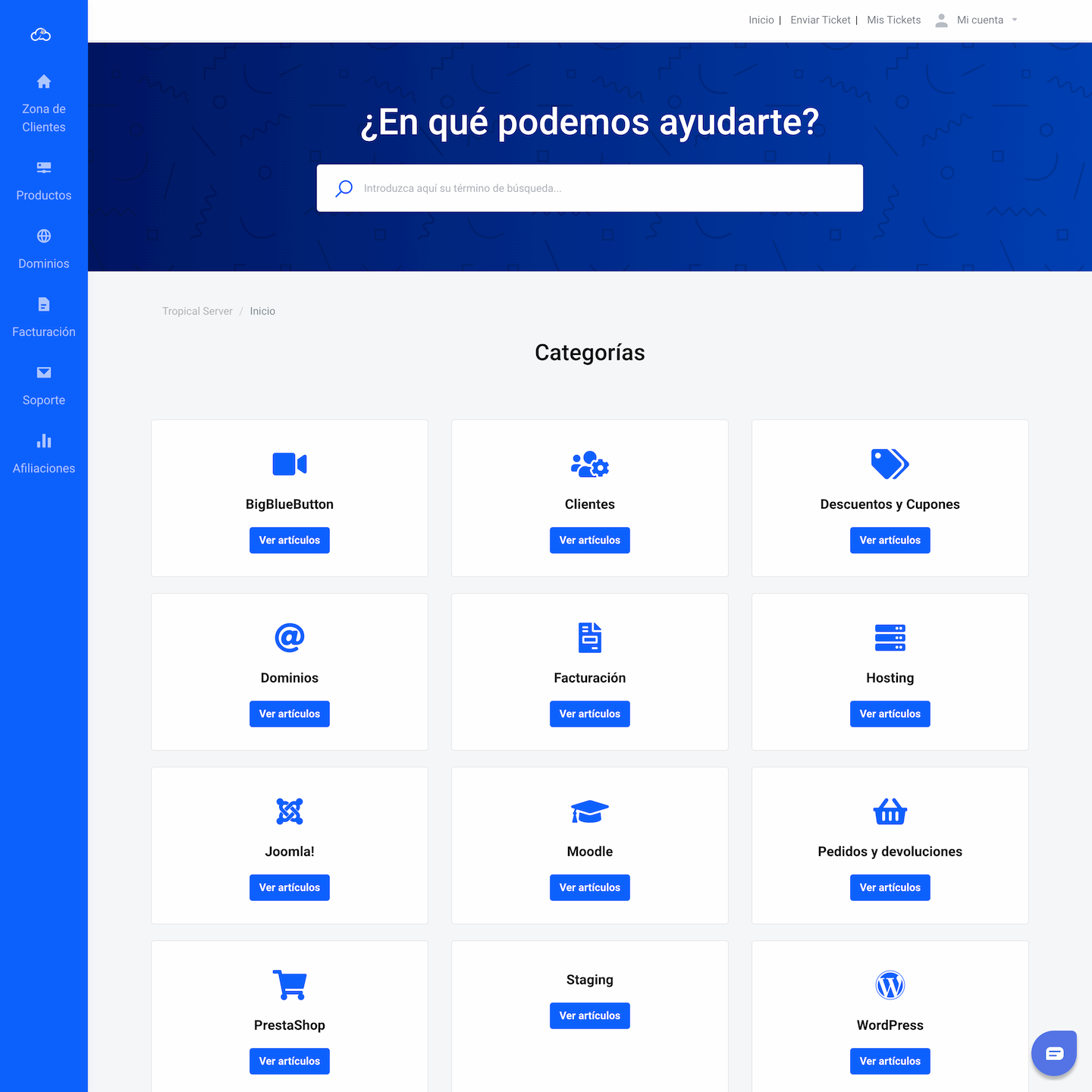 Freshdesk Guide example Tropical Server