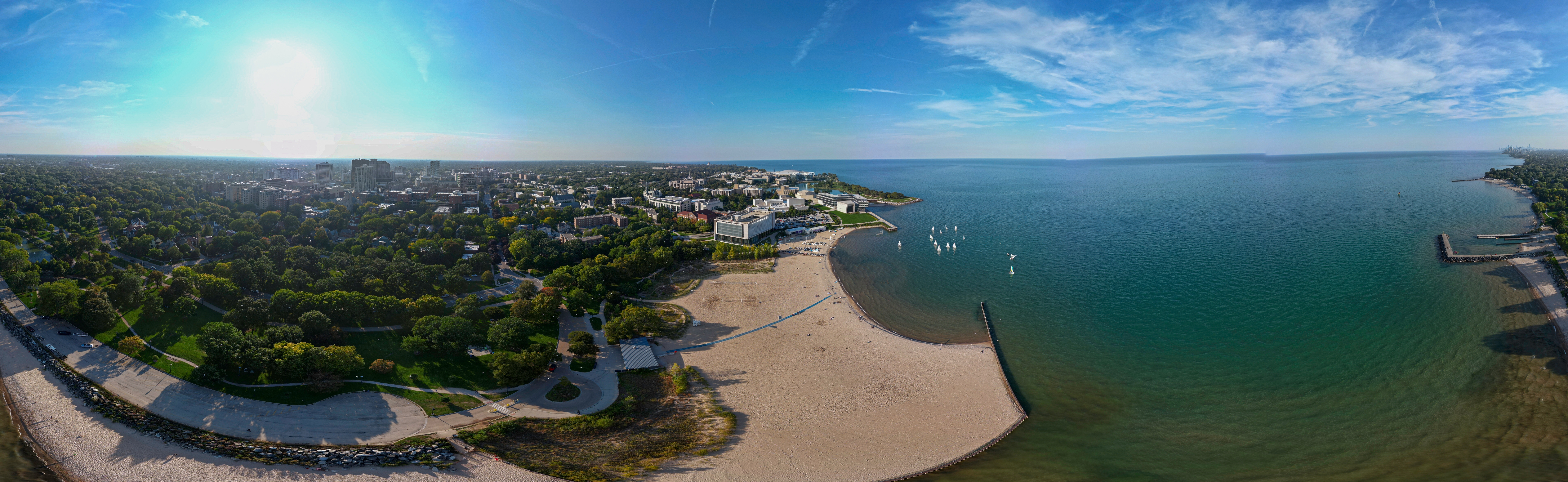 The shoreline of Evanston, IL