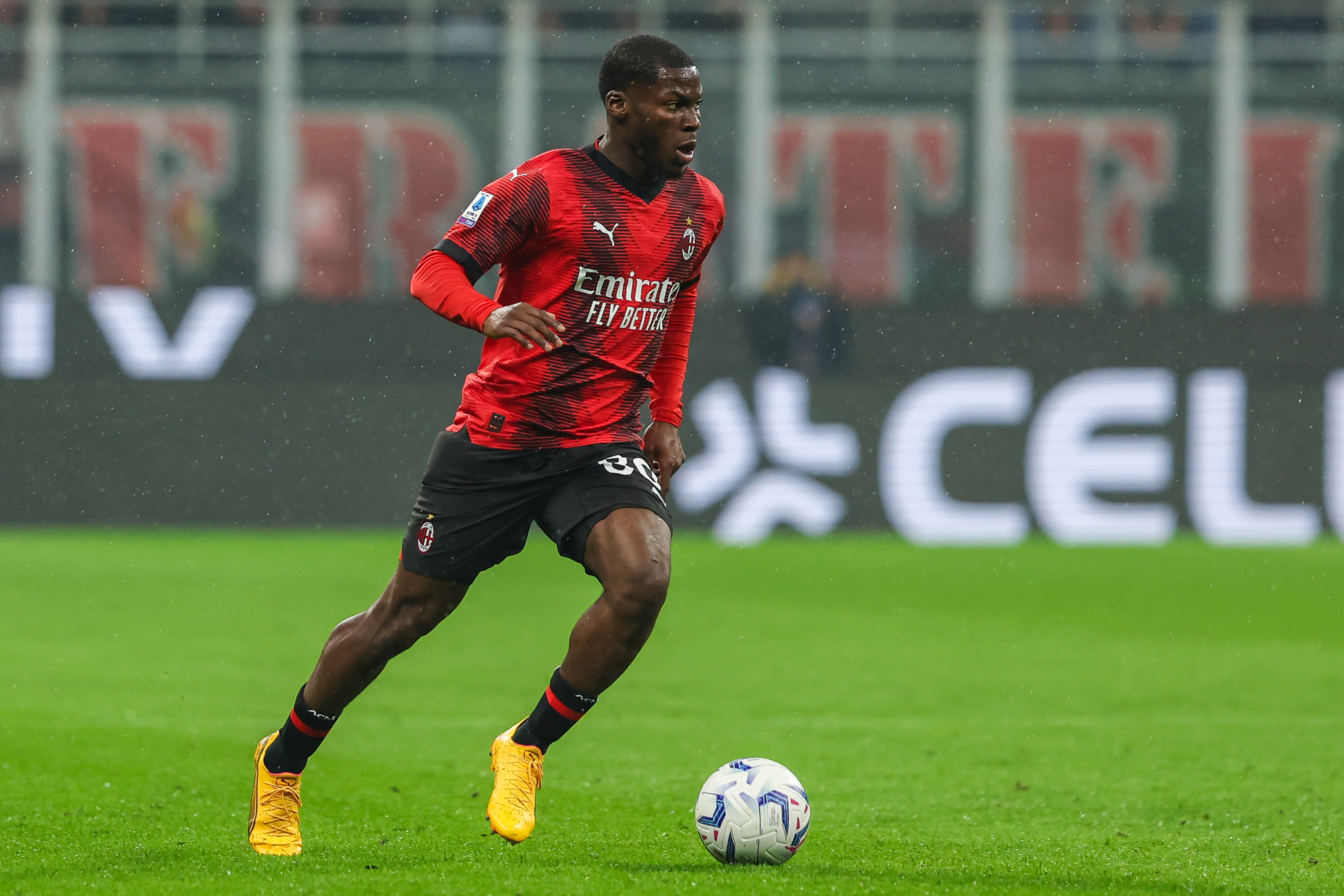 Yunus Musah of AC Milan seen in action during the Serie A...