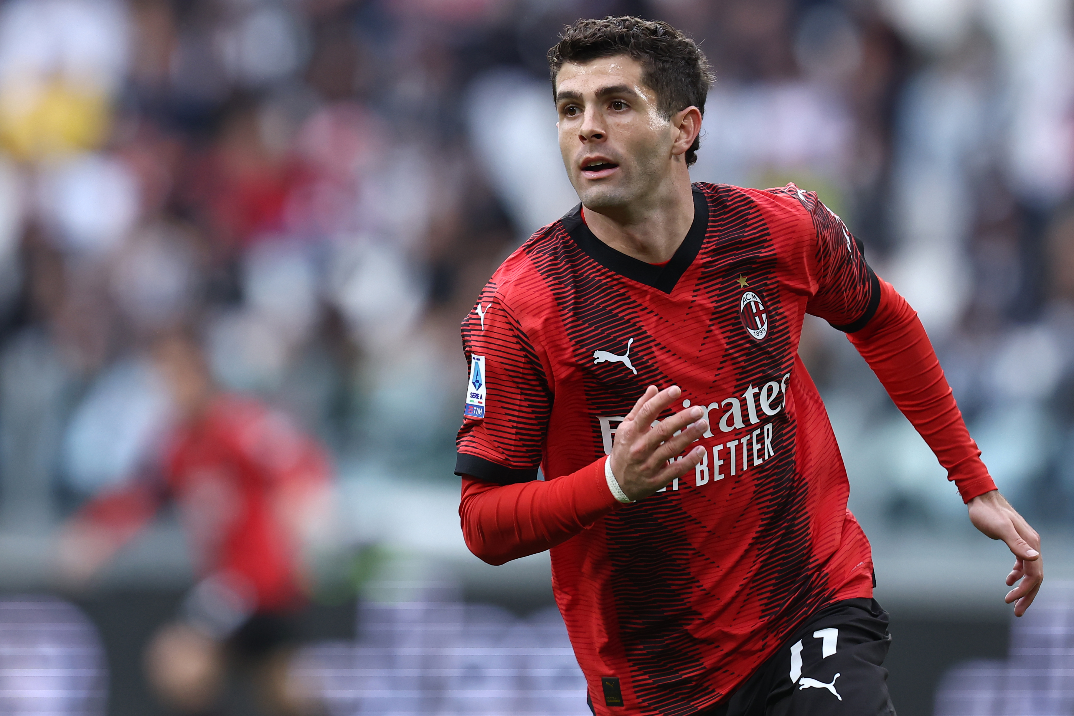 Christian Pulisic of Ac Milan looks on during the Serie A...