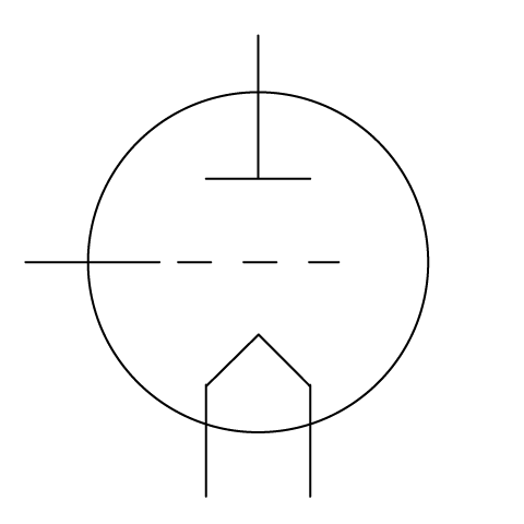 真空管・電子管（直熱陰極型3極管） 回路図記号 旧