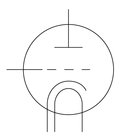 真空管・電子管（傍熱陰極型3極管） 回路図記号 新