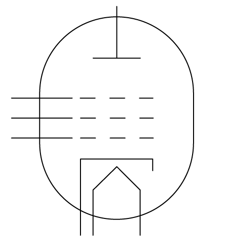 真空管・電子管（5極管） 回路図記号 旧