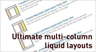 Ultimate multi-column liquid layouts (em and pixel widths)のキャプチャ