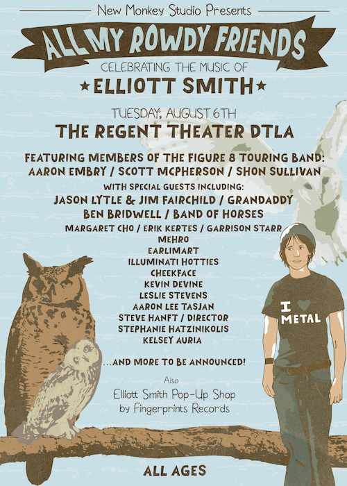 Elliott Smith Concert Dedication Benefit New Monkey Studio All My Rowdy Friends Tickets Lineup