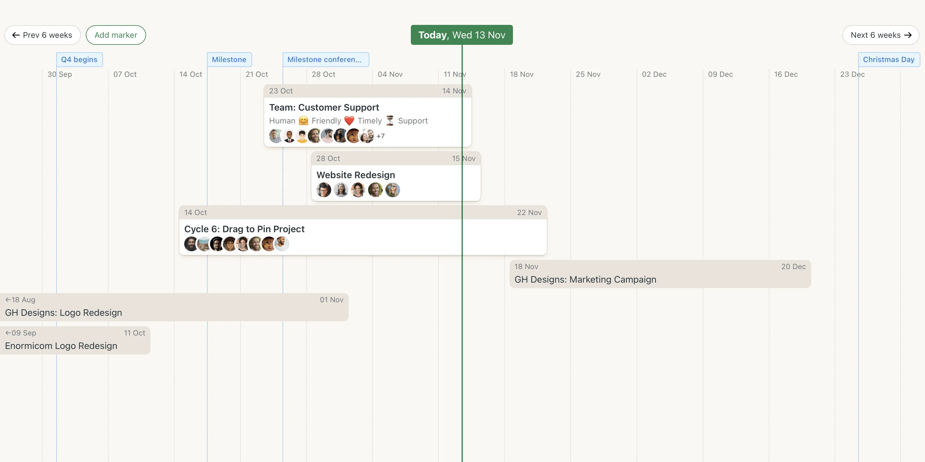 The Lineup shows you where every project stands, from start to finish, all at once