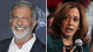 Mel Gibson and Kamala Harris