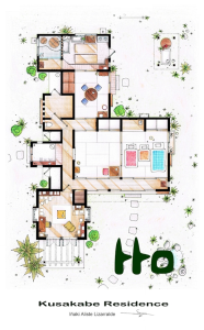 スケッチが細かい！となりのトトロや有名TVドラマなどに登場する家の間取り図 - TV FLOOR PLANS and MORE -