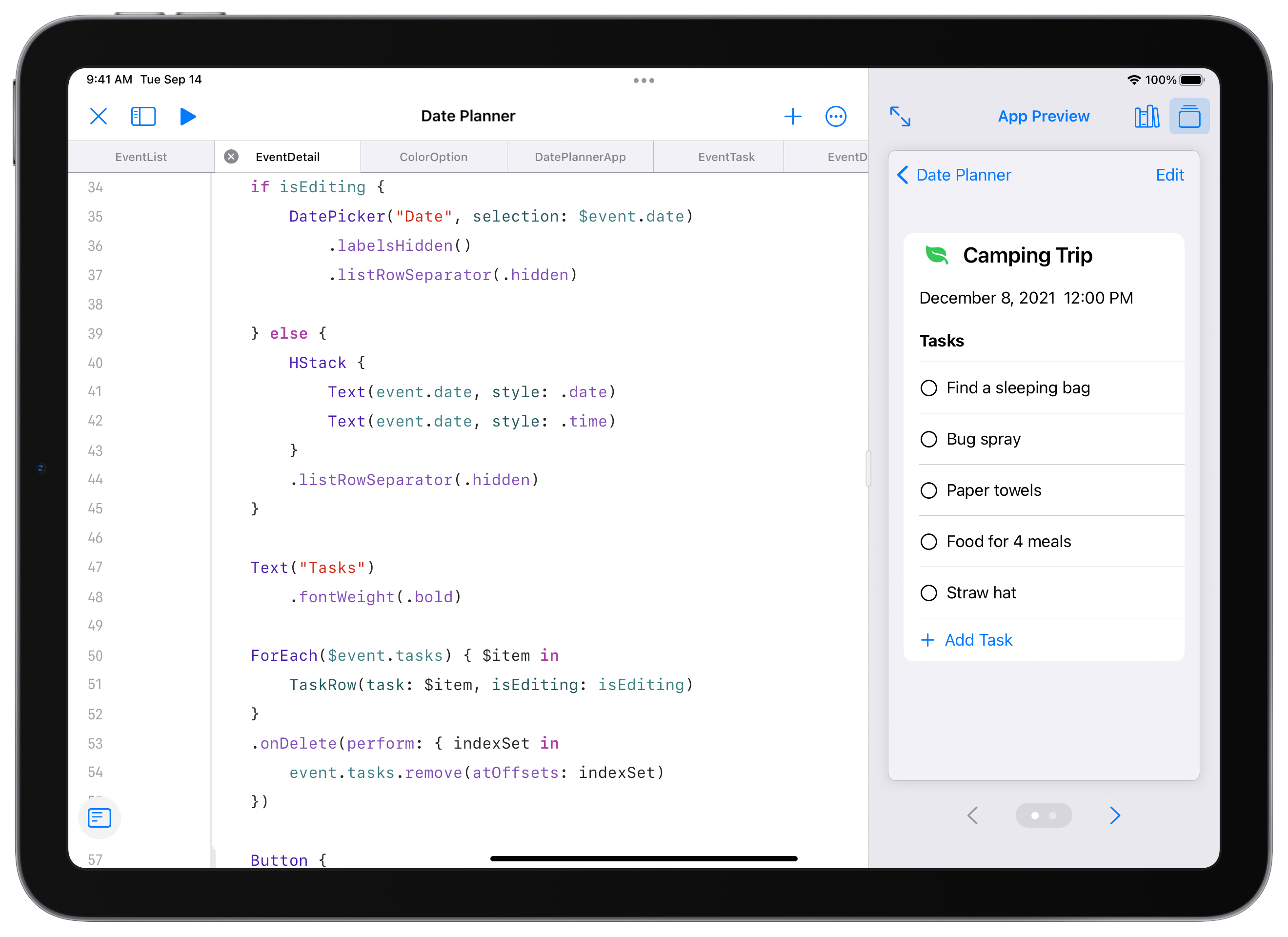 iPad using Swift Playground.