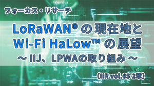 「LoRaWAN®の現在地とWi-Fi HaLow™の展望〜IIJ、LPWAの取り組み〜（IIR vol.65 2章）」のイメージ