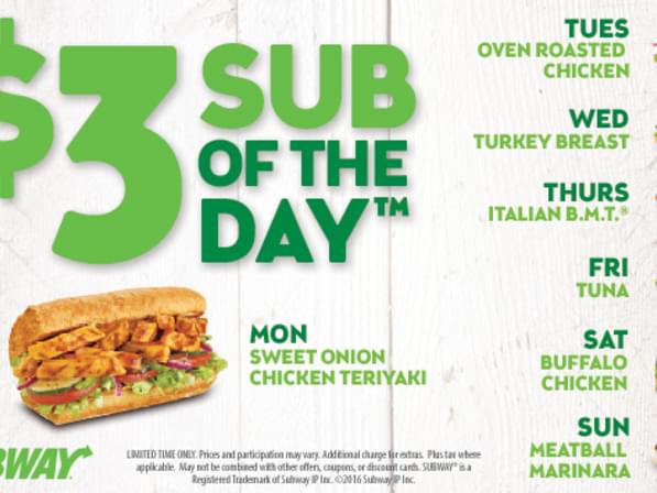 Subway Sub of the Day